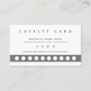 Simple Minimalist Punch Style Reward Program Loyalty Card