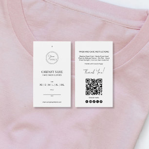 Simple Minimalist QR Code Clothing Price Tag Label