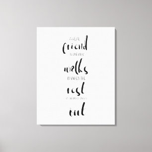 simple minimalist real friendship quote sweet canvas print