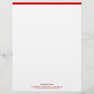 Simple Minimalist Red Border Letterhead