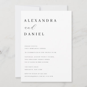 Simple Minimalist Rehearsal Dinner Invitation