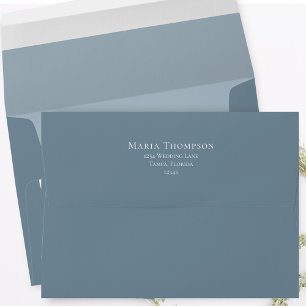 Simple Minimalist Return Address Basic Blue Envelope