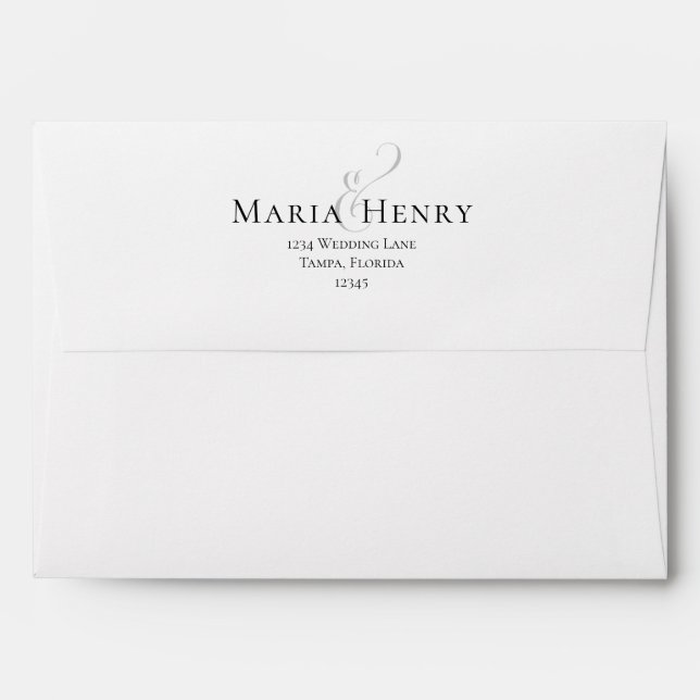 Simple Minimalist Return Address Basic Template Envelope (Back (Top Flap))