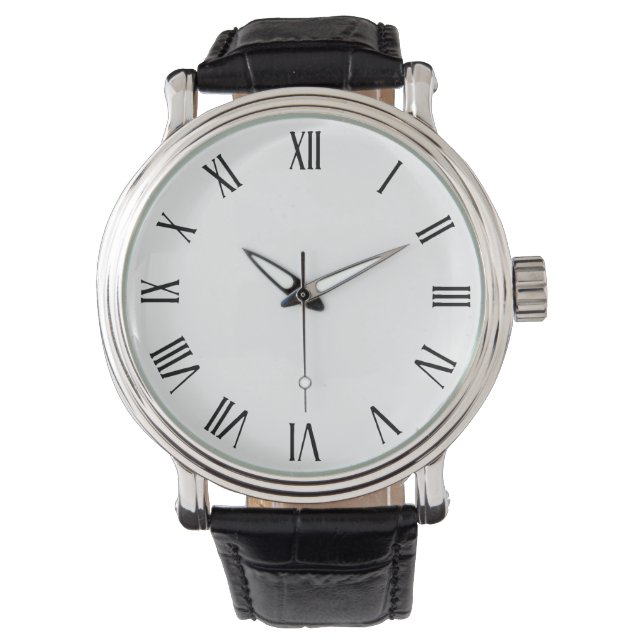 Simple Minimalist Roman Numerals Men's Wristwatch (Front)