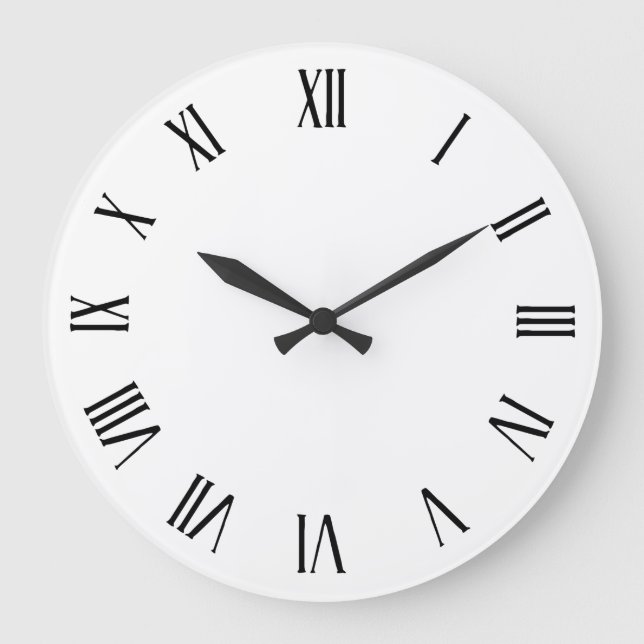 Simple Minimalist Roman Numerals | Wall Clock (Front)