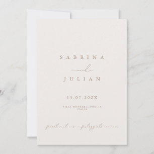 Simple Minimalist Romantic Wedding Invitation