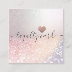 Simple minimalist rose gold heart loyalty card