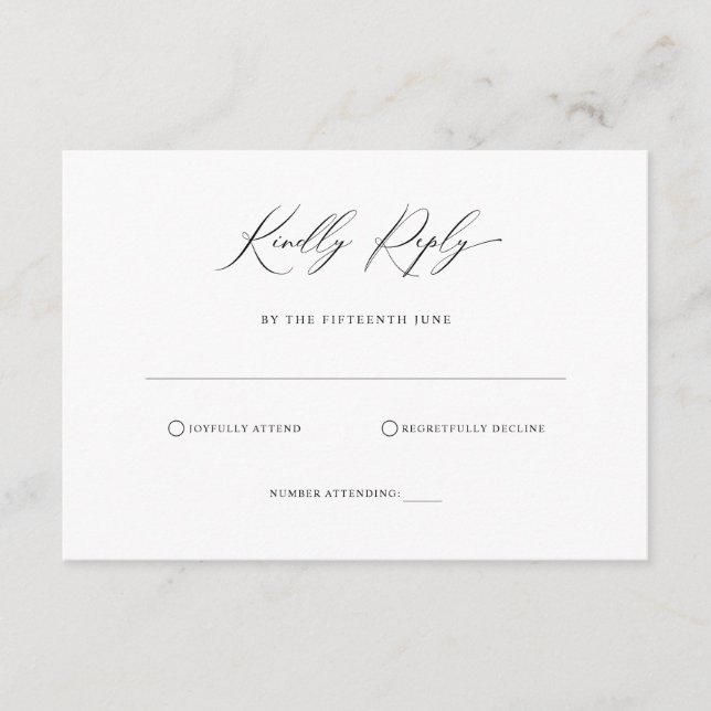Simple minimalist RSVP Reply Card (Front)