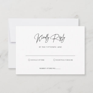 Simple minimalist RSVP Reply Card