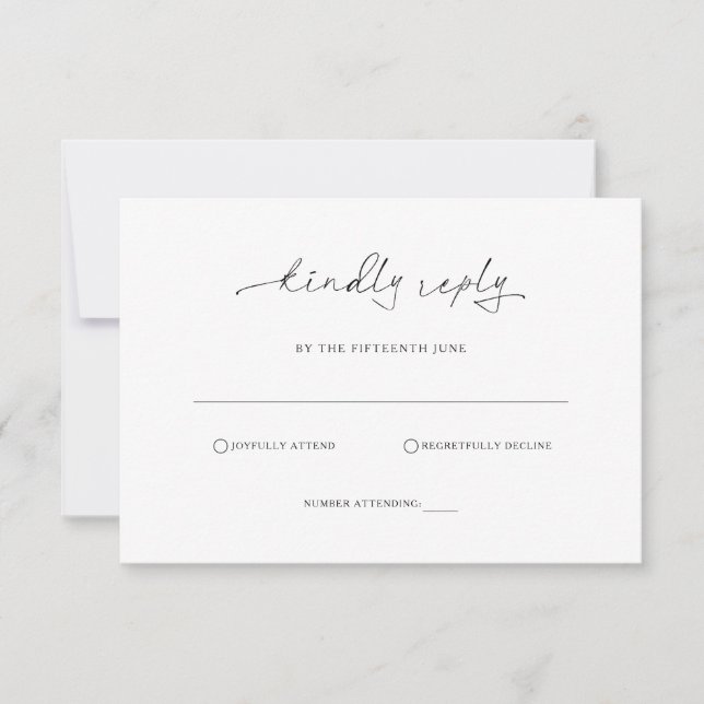 Simple minimalist RSVP Reply Card (Front)
