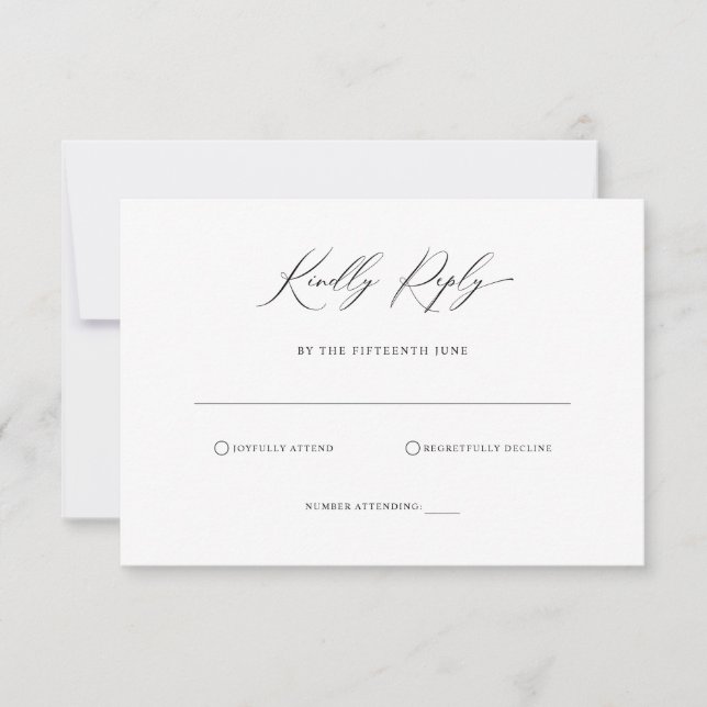 Simple minimalist RSVP Reply Card (Front)
