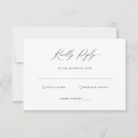 Simple minimalist RSVP Reply Card