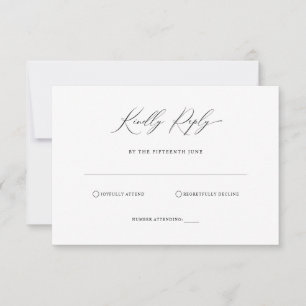 Simple minimalist RSVP Reply Card