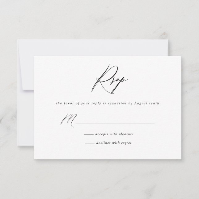 Simple minimalist RSVP Reply Card (Front)
