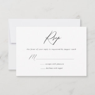 Simple minimalist RSVP Reply Card