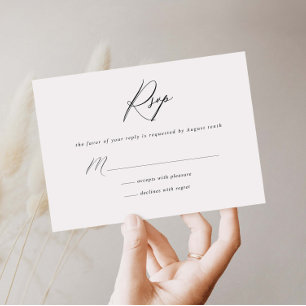Simple minimalist RSVP Reply Card