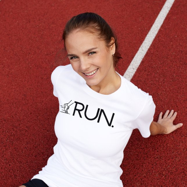 Simple Minimalist Run Script Running Motivation T-Shirt (Creator Uploaded)