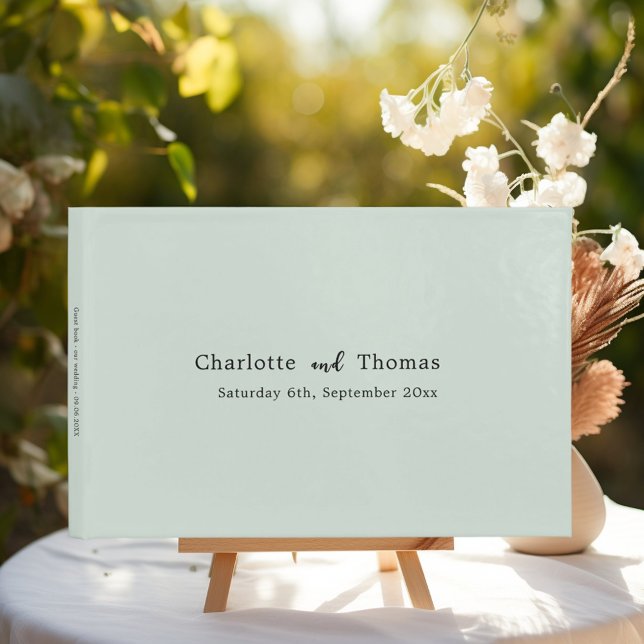 Simple minimalist sage green classic wedding  guest book (Creator Uploaded)