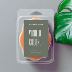 Simple minimalist sage green soy wax melts label