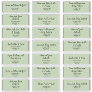 Simple Minimalist|Sage Guest Address Labels