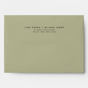 Simple Minimalist Sage Printed Return Address Envelope