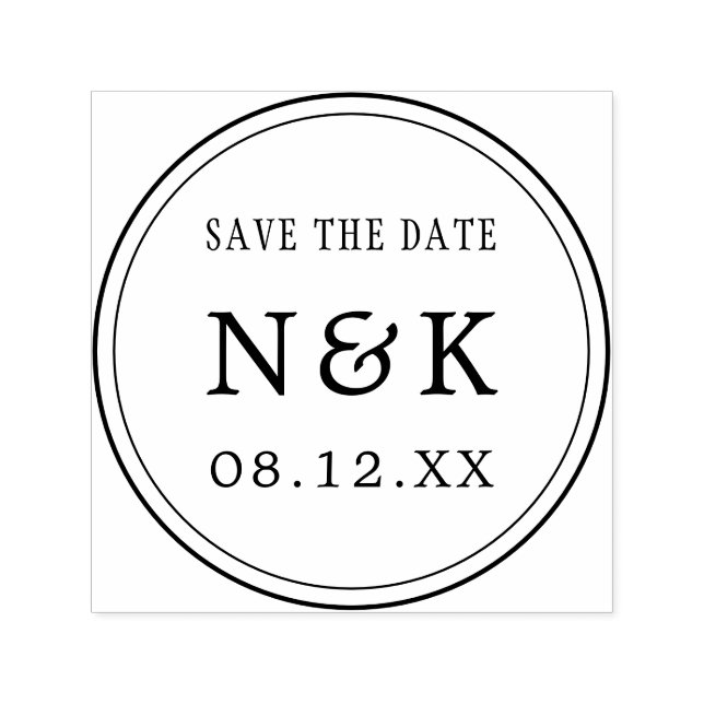 Simple Minimalist Save The Date Announcement Self-inking Stamp (Design)