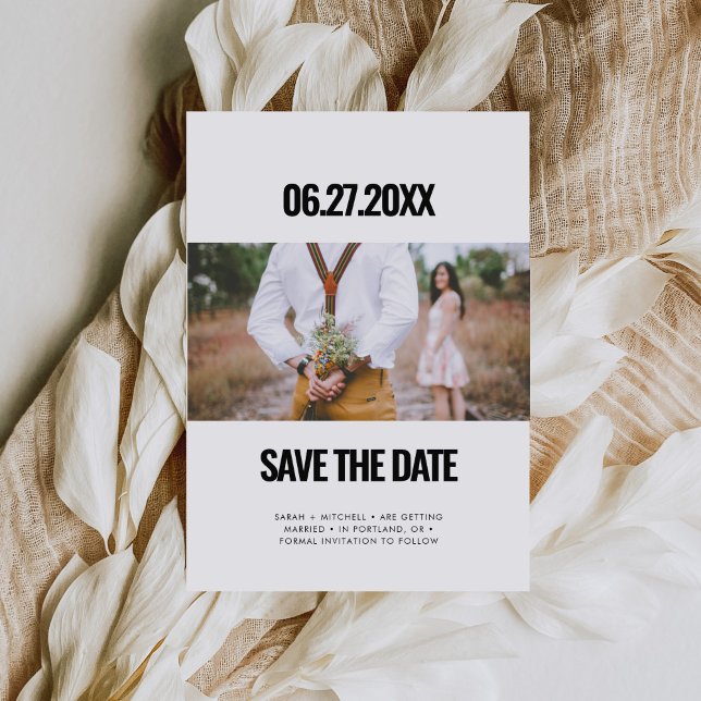 Simple minimalist Save the date photo Invitation (Creator Uploaded)