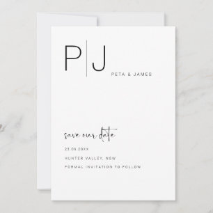 Simple Minimalist Save the date wedding invitation