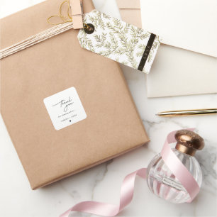 Simple Minimalist Script Bridal Shower Square Sticker