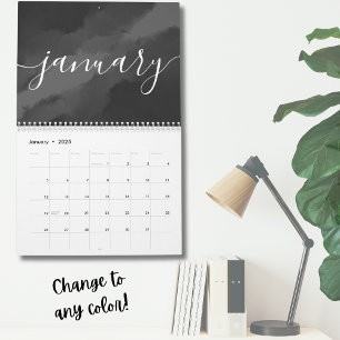 Simple Minimalist Script Calligraphy Calendar
