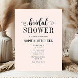 Simple Minimalist Script Heart Bridal Shower Postcard<br><div class="desc">Embrace simplicity and elegance with our minimalist bridal shower invitation. The heading 'Bridal Shower' is delicately written in casual script,  accompanied by a subtle swirl and heart motif. Celebrate the bride-to-be in style with this understated yet charming invitation,  perfect for setting the tone for a memorable gathering.</div>
