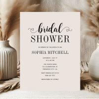 Simple Minimalist Script Heart Bridal Shower