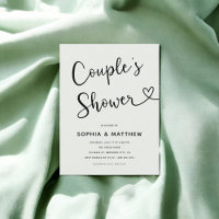 Simple Minimalist Script Heart Couples Shower