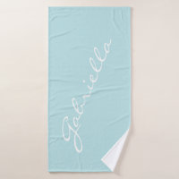 Simple Minimalist Script Name Pastel Aqua Custom 