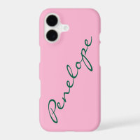 Simple Minimalist Script Name Pink Green Custom