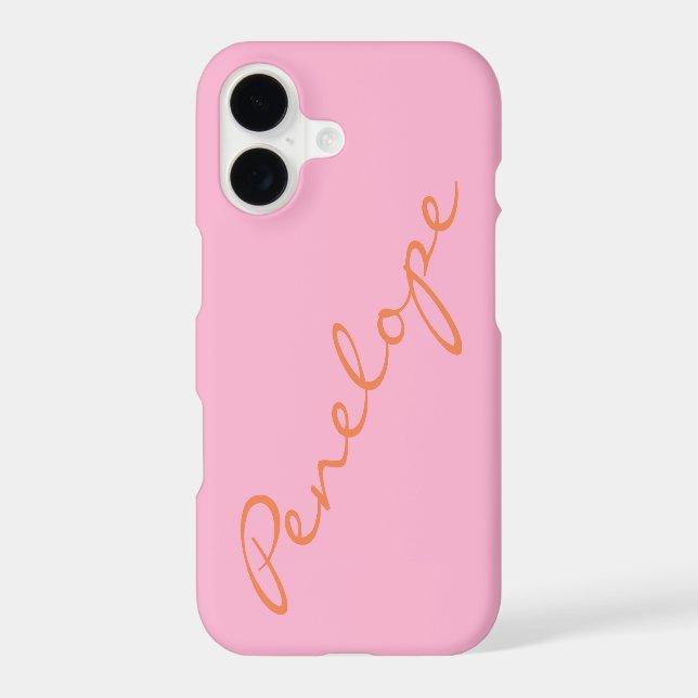 Simple Minimalist Script Name Pink Orange Custom (Back)