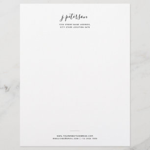 Simple Minimalist Script Name Professional Office Custom Letterhead