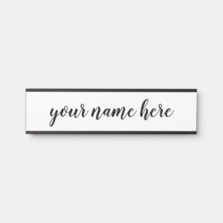simple minimalist script style door sign