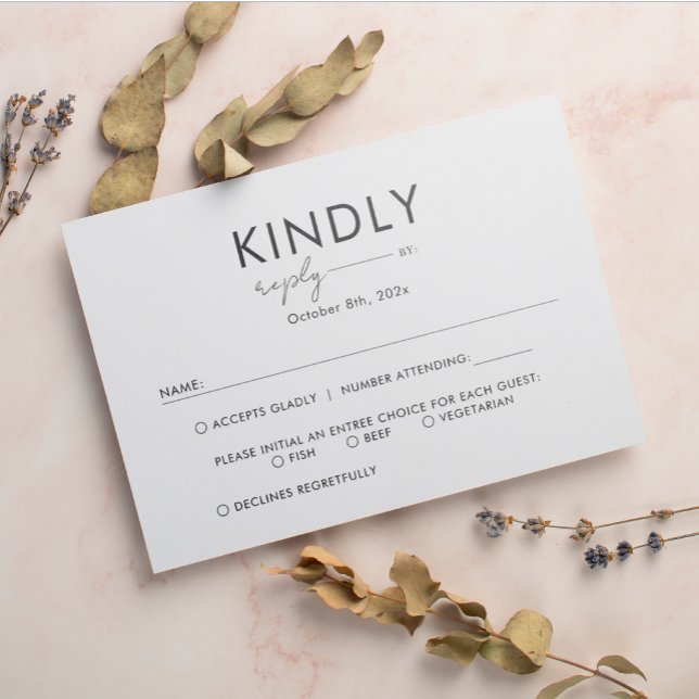Simple Minimalist Script Typography Wedding RSVP Card (Creator Uploaded)