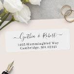 Simple Minimalist Script Wedding Return Address<br><div class="desc">Add a personalised touch to your wedding invitations with these Simple Minimalist Script Wedding Return Address Labels. These labels feature a beautiful script font that complements any wedding invitation design, making them perfect for a variety of wedding themes. The labels come in a standard size that fits most envelopes, making...</div>