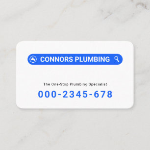 Simple Minimalist Searching Plumber Service Business Card