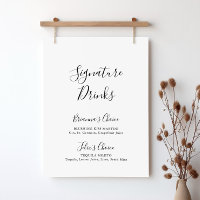 Simple Minimalist Signature Drinks Sign