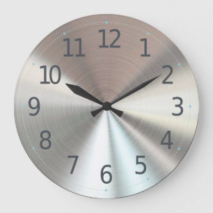 Simple Minimalist Silver Metallic   Wall Clock