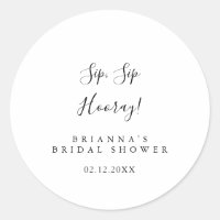Simple Minimalist Sip Sip Hooray Bridal Shower