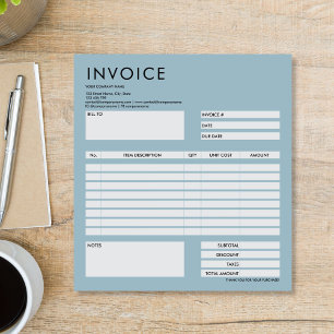 Simple Minimalist Small Invoice Form Business Logo Notepad
