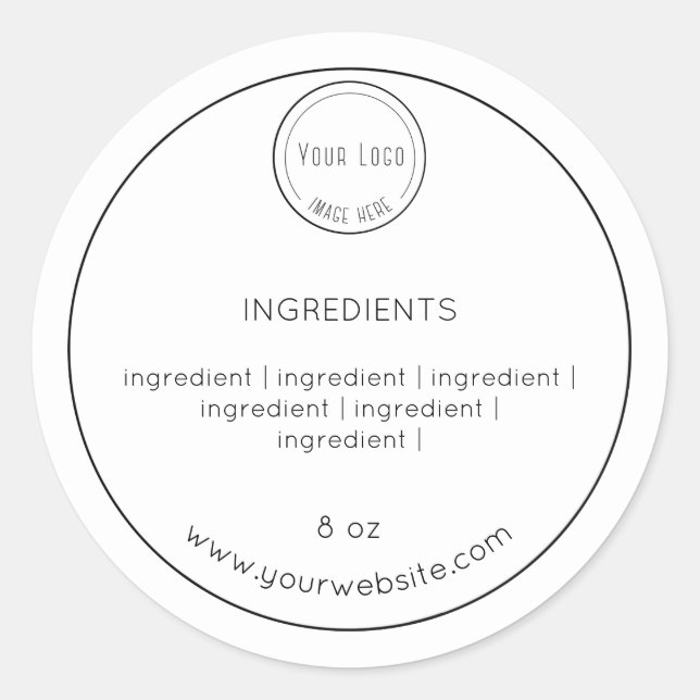 Simple minimalist soap label Ingredients (Front)