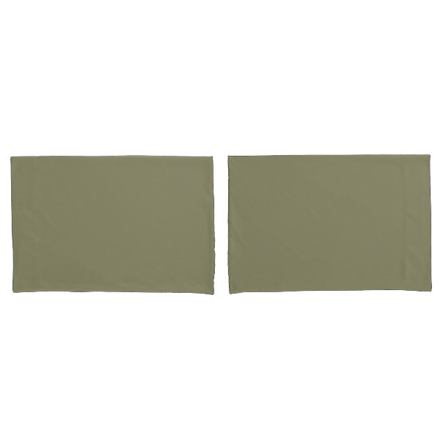Simple Minimalist Solid Colour Sage Green Pillowcase (Front-Set)