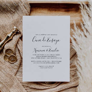 Simple Minimalist Spanish Couples Shower Invitation