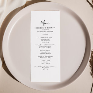 Simple Minimalist Spanish Dinner Menu