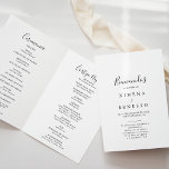 Simple Minimalist Spanish Folded Wedding Programme<br><div class="desc">This simple minimalist Spanish folded wedding program is perfect for a modern wedding. The simple and elegant design features classic and fancy script typography in black and white. Include a quote or short message,  order of service,  wedding party and thank you message.</div>